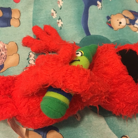 Other 202 Elmo Plush With Green Crayon Sesame Street Poshmark